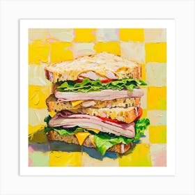 Club Sandwich Yellow Checkerboard 1 Art Print