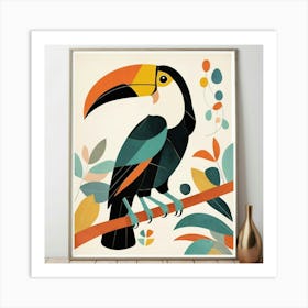 Default Mid Century Geometric Toucan Nursery Art 1 Art Print