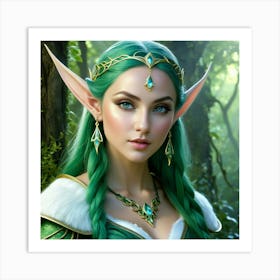 Elf Human Fantasy Face Magical Character Enchantment Mythical Folklore Pointed Ears Enigma Art Print