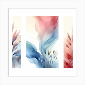 Abstract Watercolor Flowers Art Print