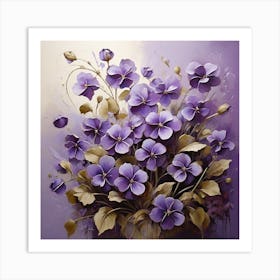 Purple Flowers In A Vase 1 Art Print