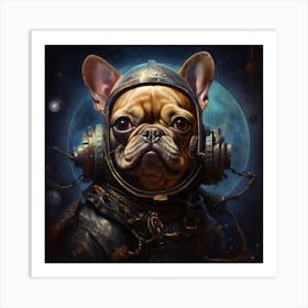 Frenchie In Space Art By Csaba Fikker 005 Art Print