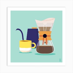 Chemex Coffee Square Art Print