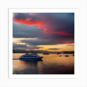 Sunset On The Water 25 Art Print