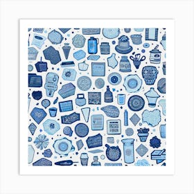 Blues And Whites Art Print