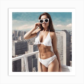 White Bikini Art Print