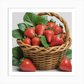 Basket Of Strawberries Art Print