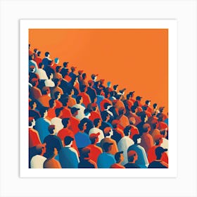 A Stadium Crowd Minimal Illustration 1718675002 3 Art Print