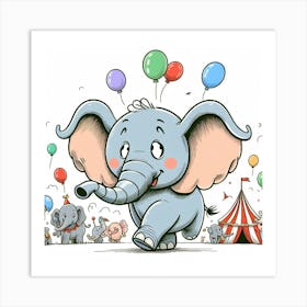 Elephant At The Circus Art Print