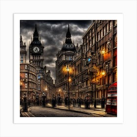 Wet London streets Art Print