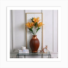 Lilies In A Vase Art Print