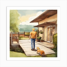 Man And His Dog Art Print