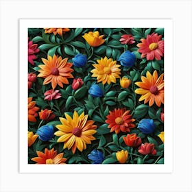 Colorful Flowers Art Print