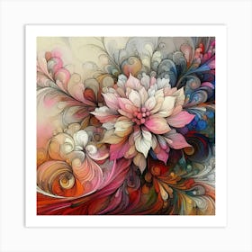 Abstract Flower Painting 22 Art Print