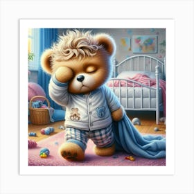 Teddy Bear Sleeping Art Print