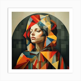 Geometric Belgian Woman 04 Art Print