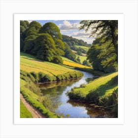 River In The Valley Art Print