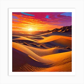 Sunset In The Dunes 1 Art Print