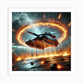 A Sci Fi Depiction Of Inferno Shields Art Print