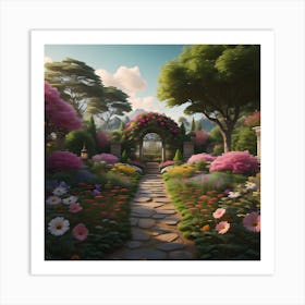 Enchanted Flowers 1 Art Print