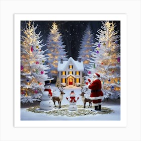 Santa Claus In The Snow 2 Art Print