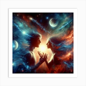 Couple In Space Art Print