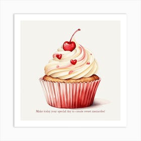 Cupcake Sweet Memories Valentine Love Art Print