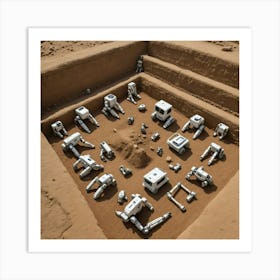 Robots In The Desert 2 Art Print