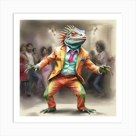 Iguana Dancing 2 Art Print