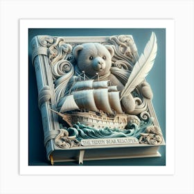 Teddy Bear Book Art Print