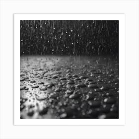 Black And White Raindrops Art Print