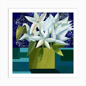 Vase of White Lilies Poster