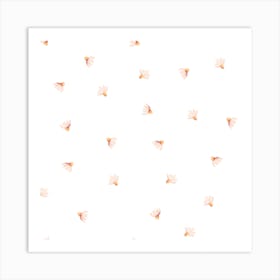 Small Daisies Pattern On White Square Art Print