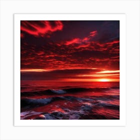 Red Sunset 1 Art Print