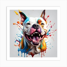 Dog With Paint Splashes Art Print