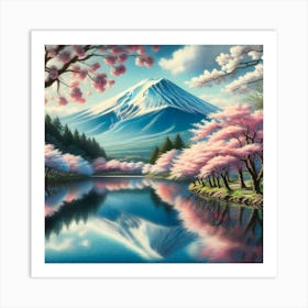 Cherry Blossoms In Fuji Art Print