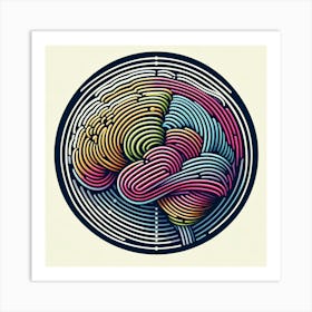 Brain In A Circle Art Print