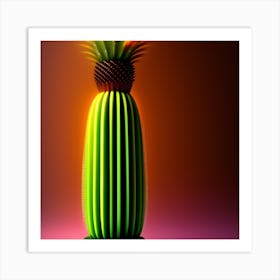 Pineapple Vase Cacti And Disco Ball Art Print Art Print