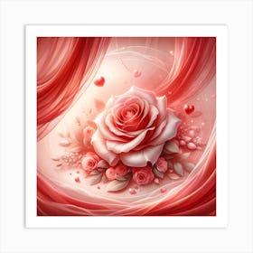 Rose Wallpaper Art Print