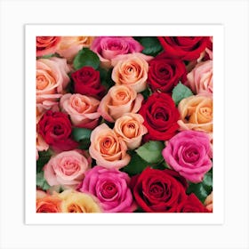 Colorful Roses 1 Art Print