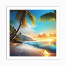 Sunset On The Beach 35 Art Print