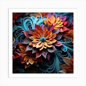 Quilling Flowers Art Print