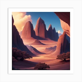 Desert Landscape Art Print