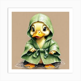 Duck In Raincoat 1 Art Print