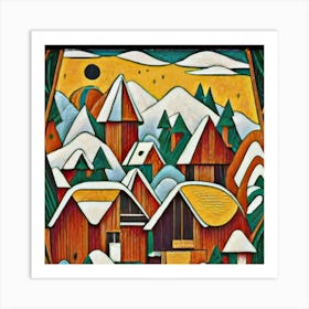 Small mountain village Art Print