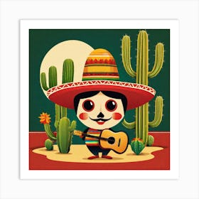 Mexican Boy With Guitar Art Print