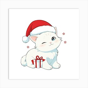 Santa Cat 1 Art Print