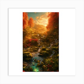 Waterfall In The Forest 1 Art Print