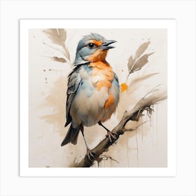 Bird On Branch Art Print