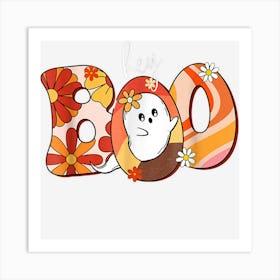 Hey Boo Retro Halloween Ghost Lover Funny Art Print